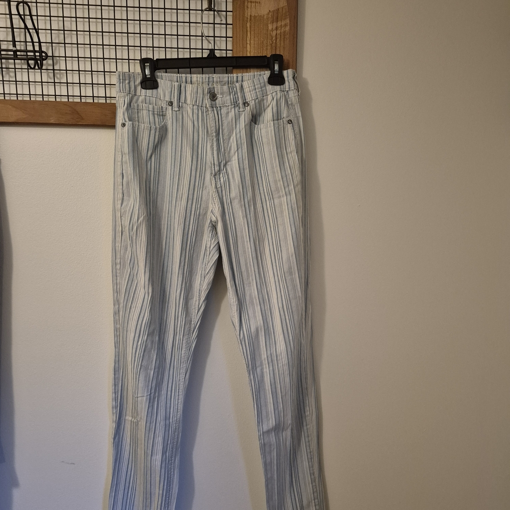 American Eagle Outfitters Light Blue Striped Jeans